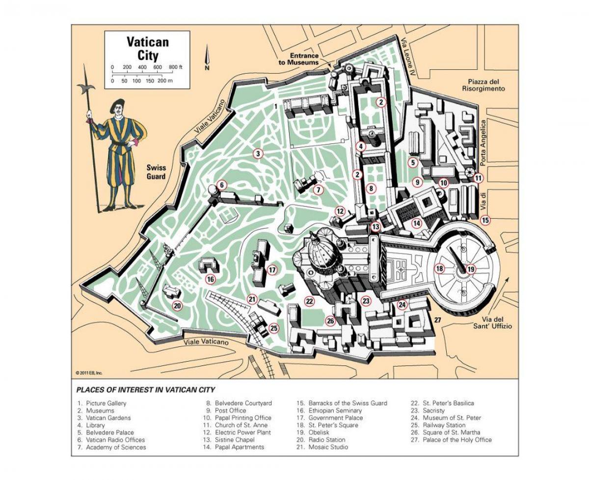 mapa do museu do Vaticano layout