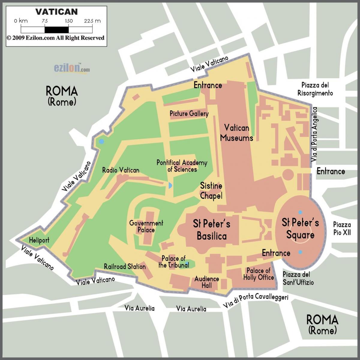Mapa do Vaticano entrada 