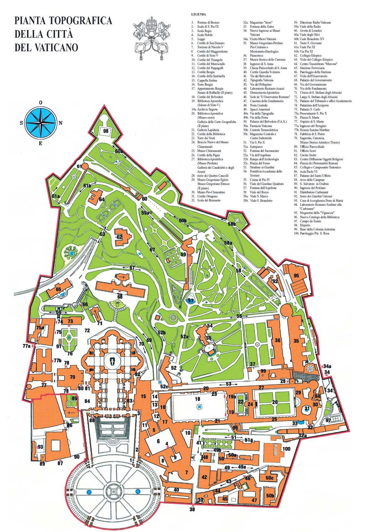 Cidade do vaticano mapa turístico